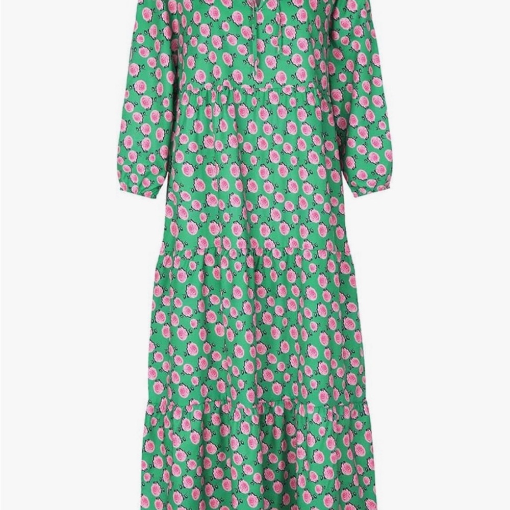 Floral Green Maxi Dress